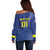 Custom Curacao Football Off Shoulder Sweater La Familia Azul Go Champion