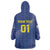 Custom Curacao Football Wearable Blanket Hoodie La Familia Azul Go Champion