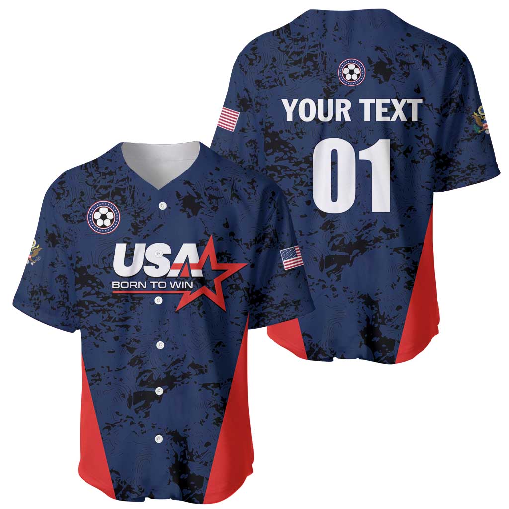 Custom USA Soccer Team Baseball Jersey Born To Win