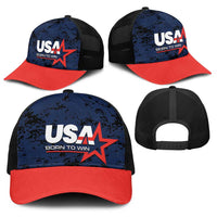 USA Soccer Team Baseball Net Cap Born To Win - Wonder Print Shop