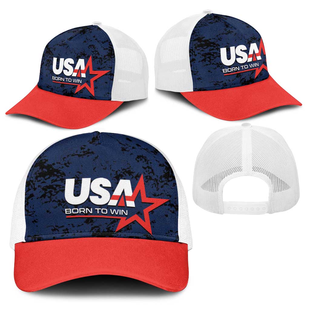 USA Soccer Team Baseball Net Cap Born To Win - Wonder Print Shop