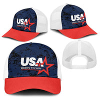 USA Soccer Team Baseball Net Cap Born To Win - Wonder Print Shop