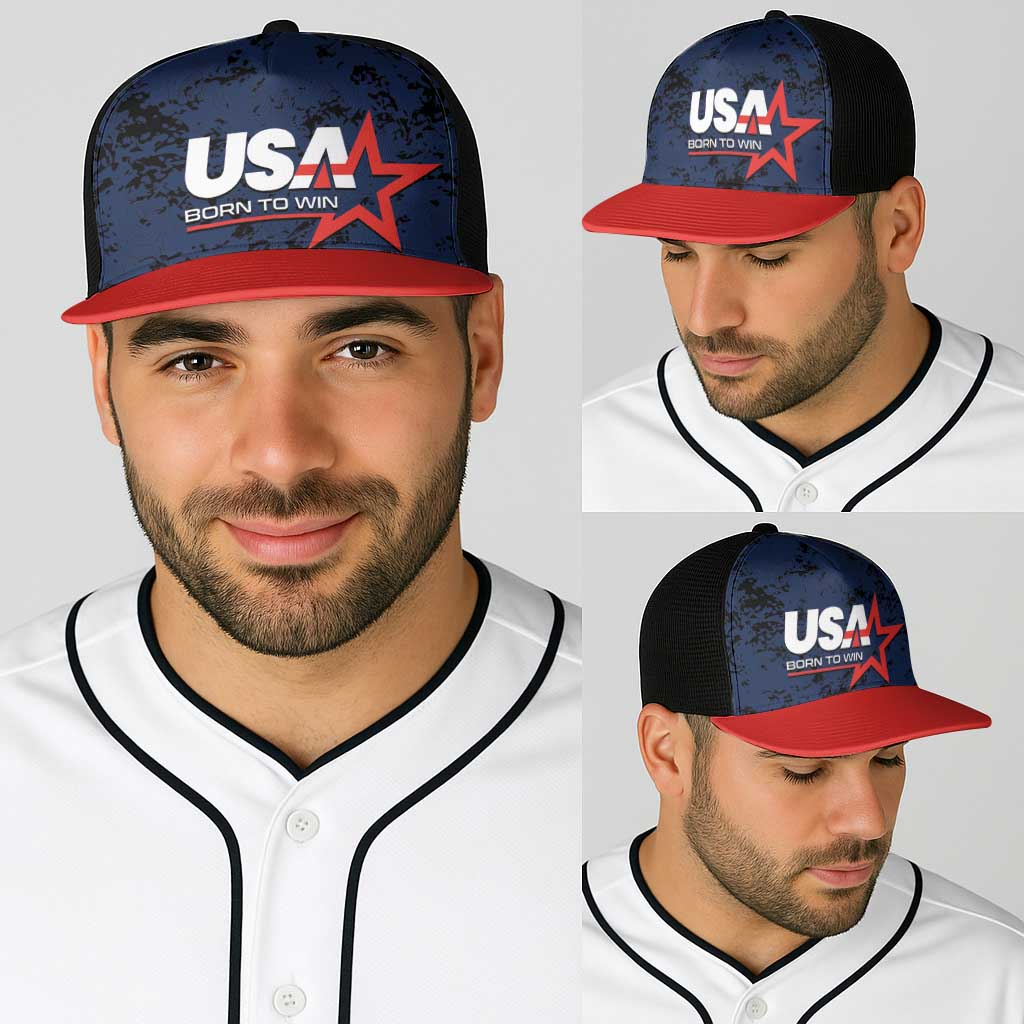 USA Soccer Team Baseball Net Cap Born To Win - Wonder Print Shop