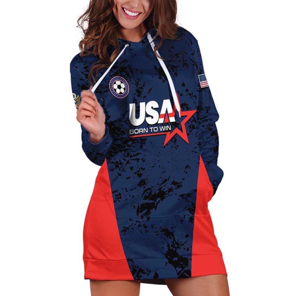 Custom USA Soccer Team Hoodie Dress Born To Win