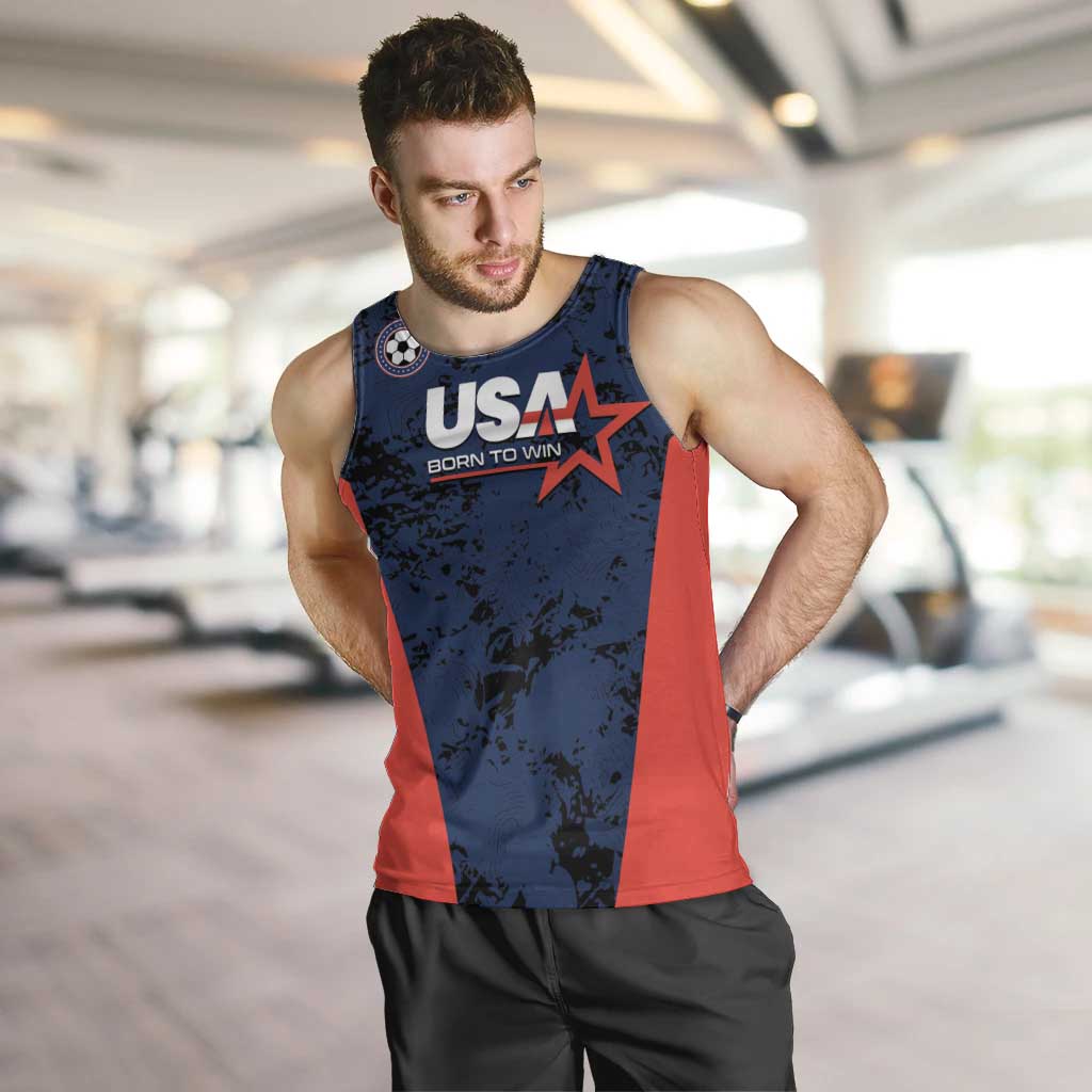 Custom USA Soccer Team Men Tank Top Born To Win