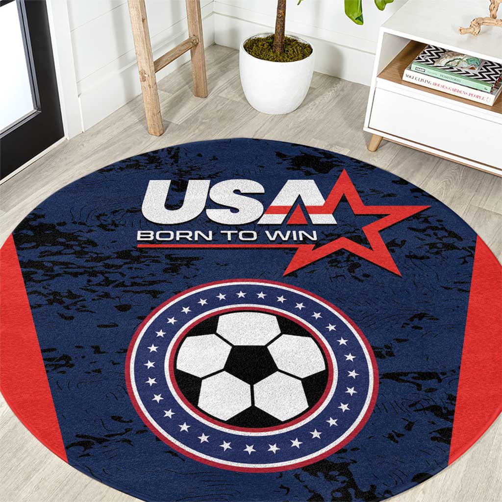 USA Soccer Team Round Carpet Born To Win