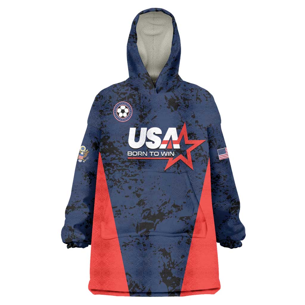 Custom USA Soccer Team Wearable Blanket Hoodie Born To Win