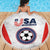 USA Soccer Team Beach Blanket Red All Over