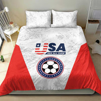 USA Soccer Team Bedding Set Red All Over