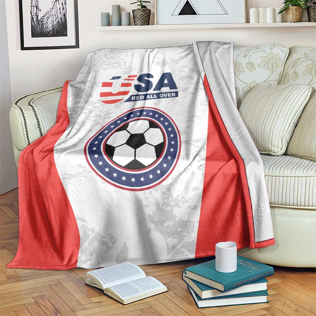 USA Soccer Team Blanket Red All Over