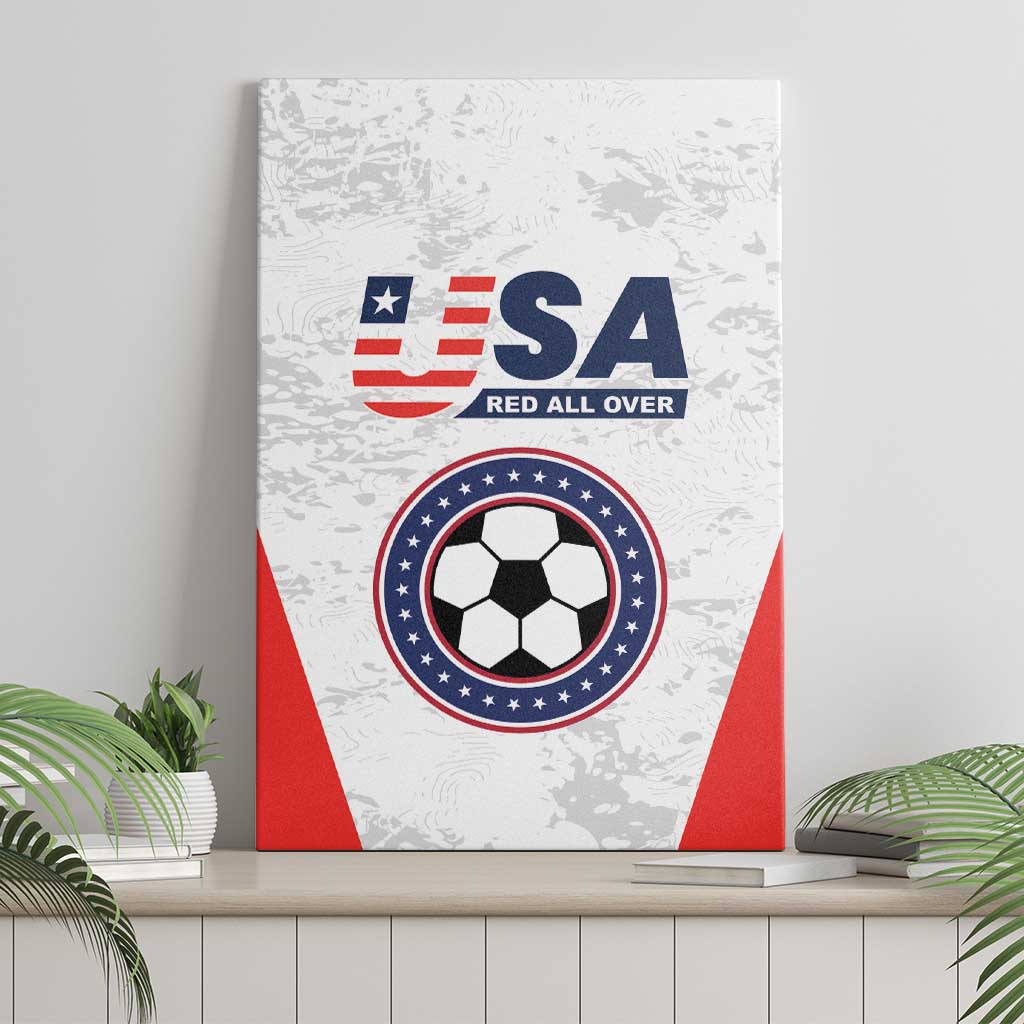 USA Soccer Team Canvas Wall Art Red All Over