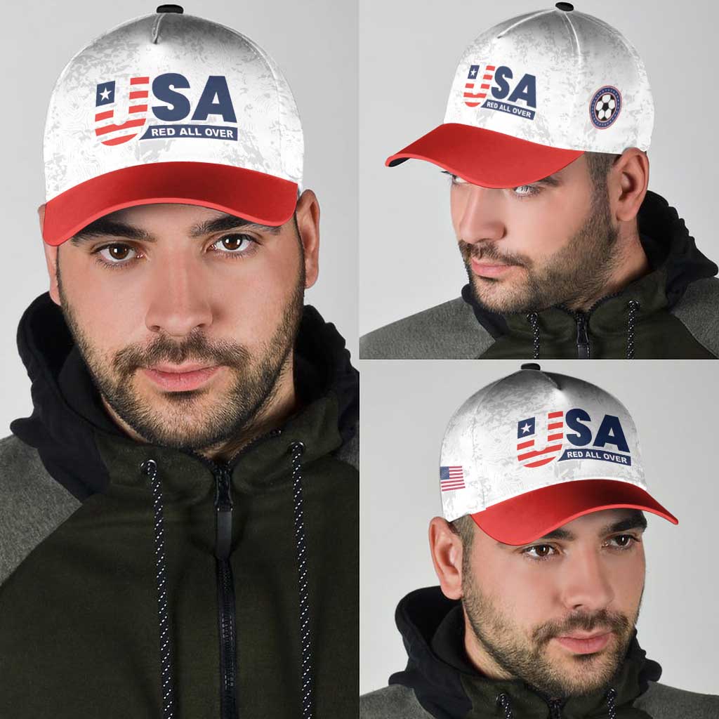 USA Soccer Team Classic Cap Red All Over - Wonder Print Shop