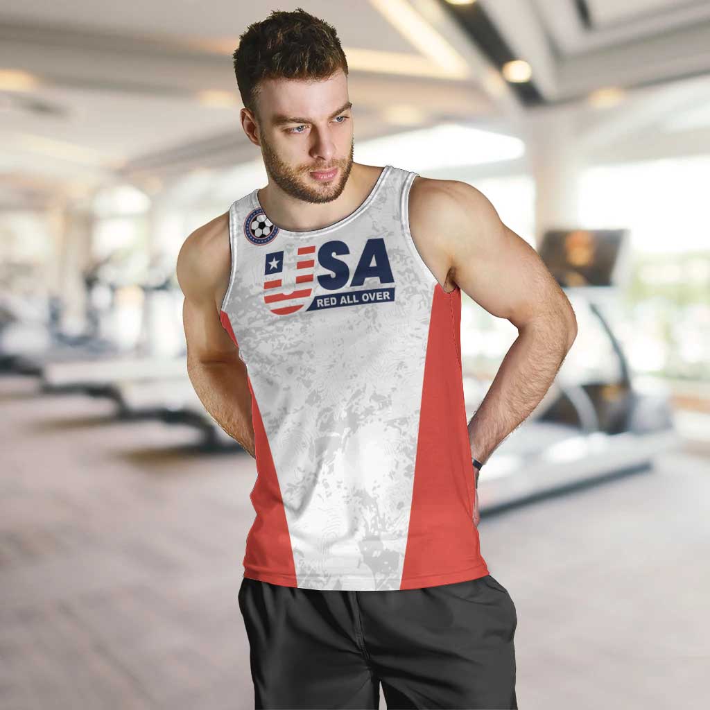 Custom USA Soccer Team Men Tank Top Red All Over