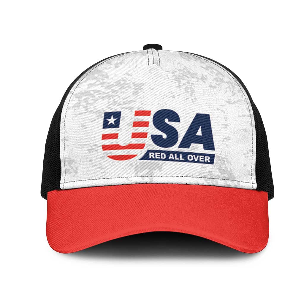 USA Soccer Team Mesh Trucker Cap Red All Over - Wonder Print Shop