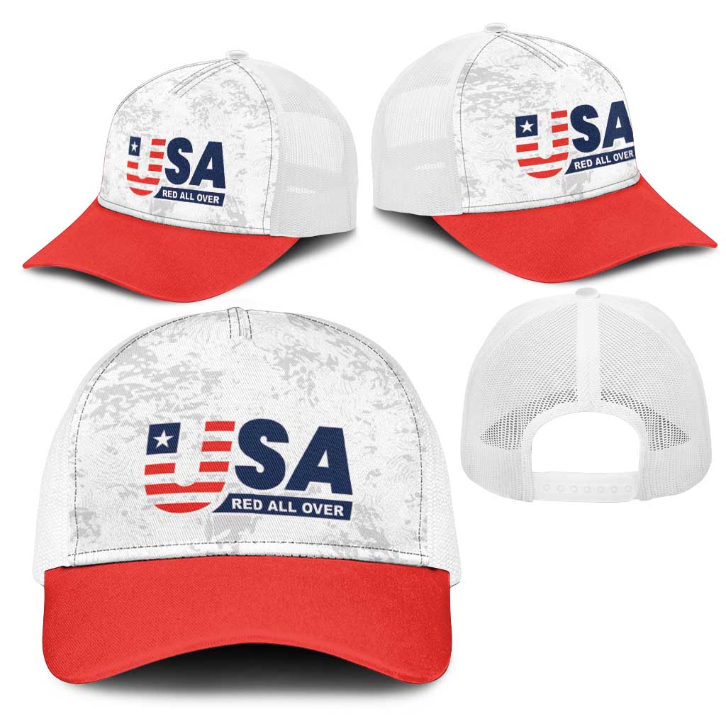 USA Soccer Team Mesh Trucker Cap Red All Over - Wonder Print Shop