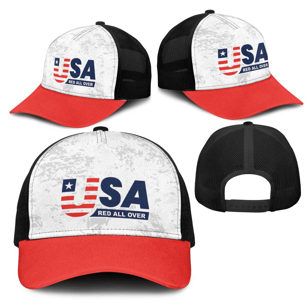 USA Soccer Team Mesh Trucker Cap Red All Over - Wonder Print Shop