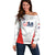 Custom USA Soccer Team Off Shoulder Sweater Red All Over