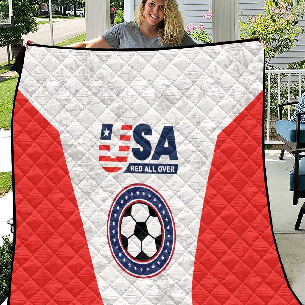 USA Soccer Team Quilt Red All Over