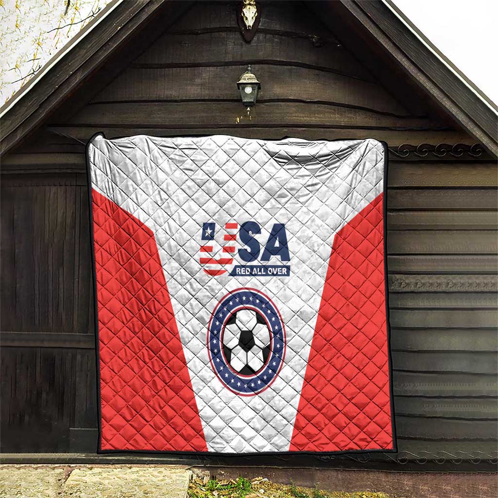USA Soccer Team Quilt Red All Over