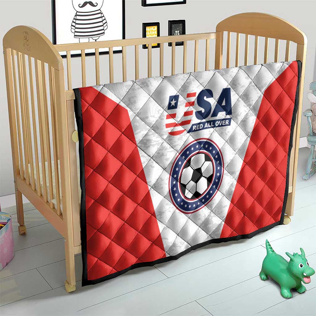 USA Soccer Team Quilt Red All Over