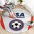 USA Soccer Team Round Carpet Red All Over