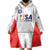 Custom USA Soccer Team Wearable Blanket Hoodie Red All Over