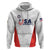 Custom USA Soccer Team Zip Hoodie Red All Over