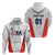 Custom USA Soccer Team Zip Hoodie Red All Over