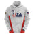 Custom USA Soccer Team Zip Hoodie Red All Over