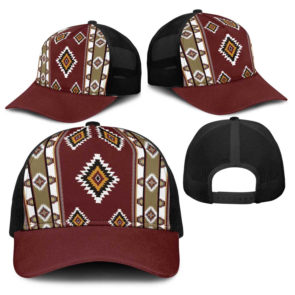 Native American Navajo Baseball Net Cap Tribal Pattern