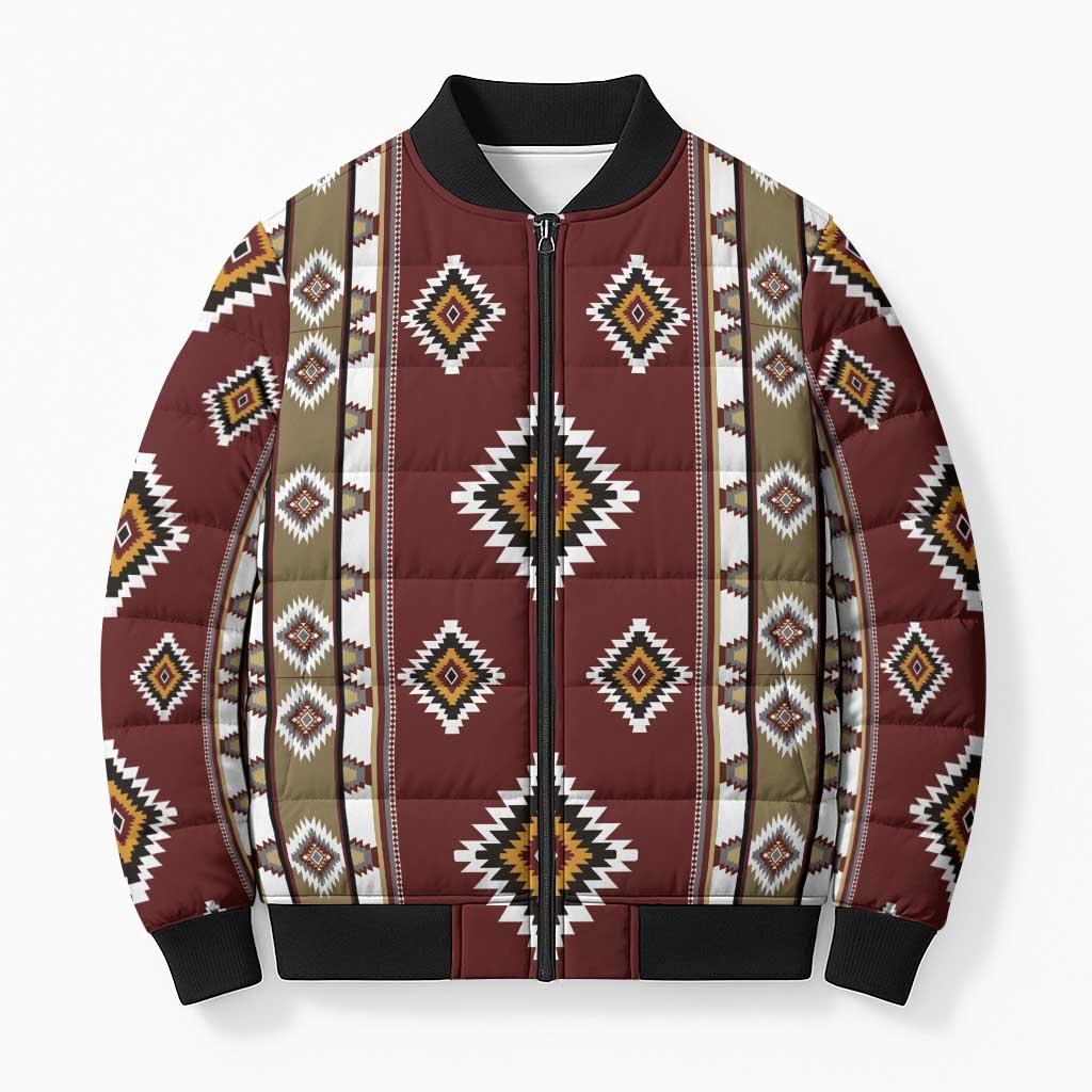 Native American Navajo Bomber Puffer Jacket Tribal Pattern