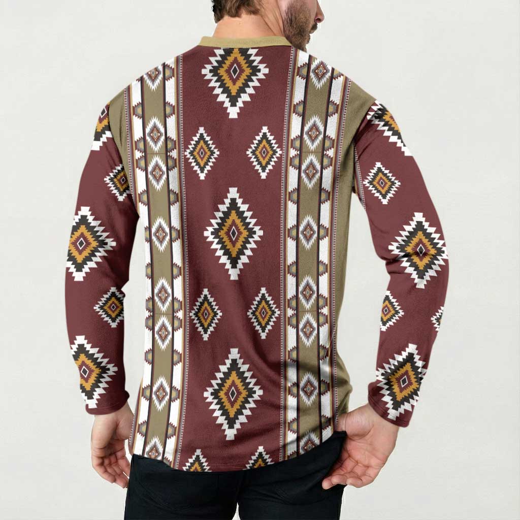 Native American Navajo Button Sweatshirt Tribal Pattern