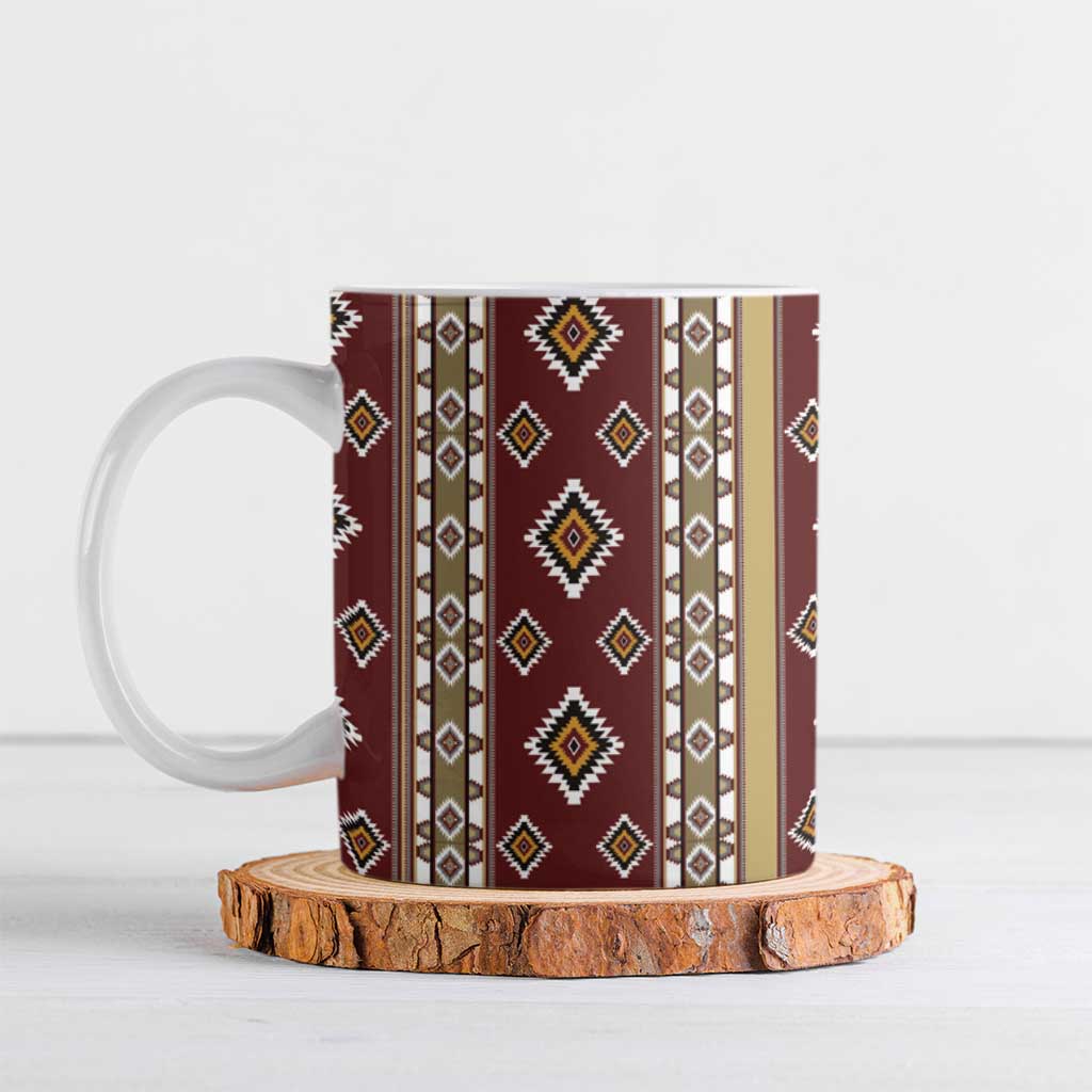 Native American Navajo Ceramic Mug Tribal Pattern