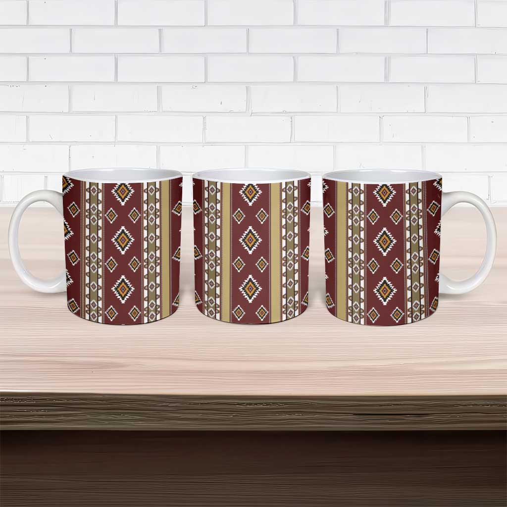 Native American Navajo Ceramic Mug Tribal Pattern