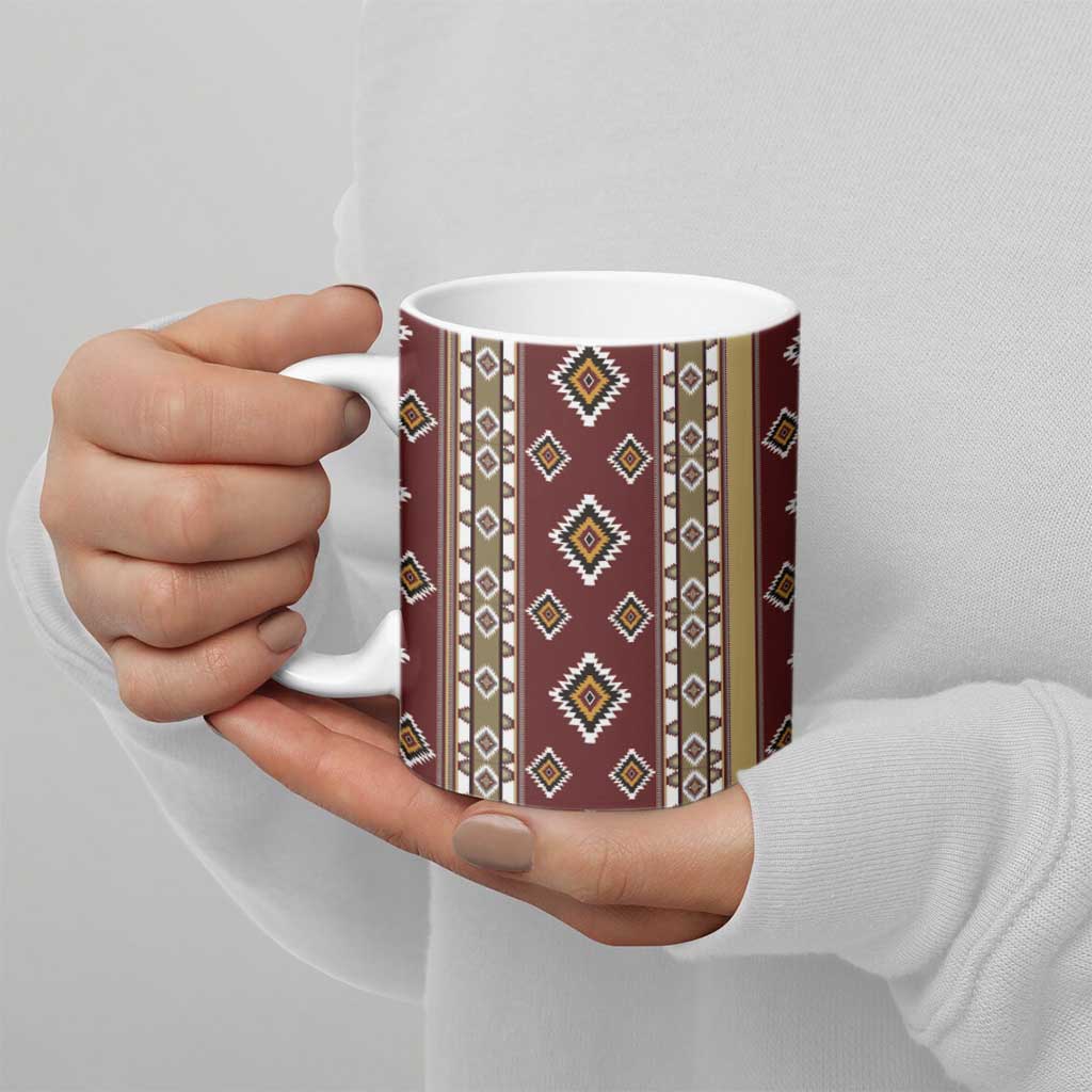 Native American Navajo Ceramic Mug Tribal Pattern