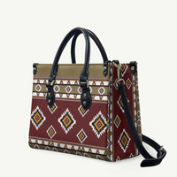 Native American Navajo Leather Bag Tribal Pattern