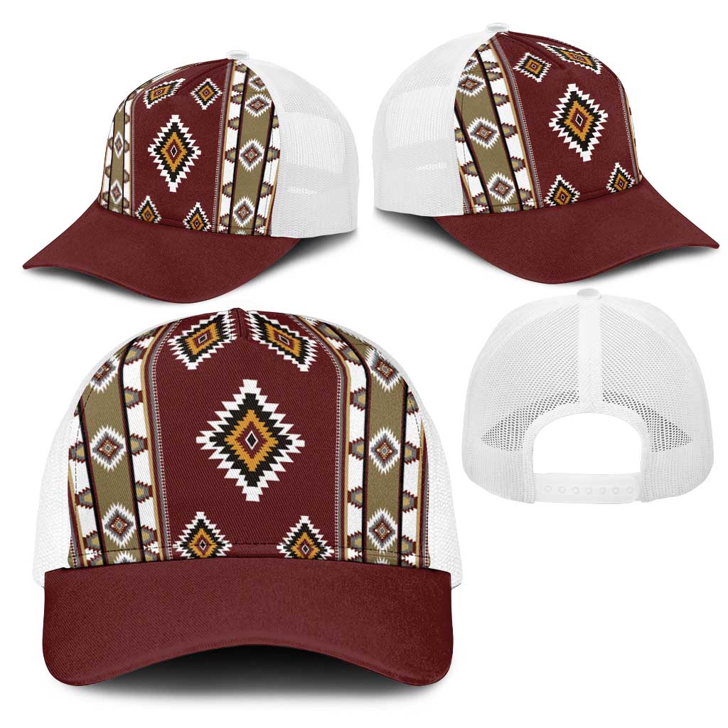 Native American Navajo Mesh Trucker Cap Tribal Pattern