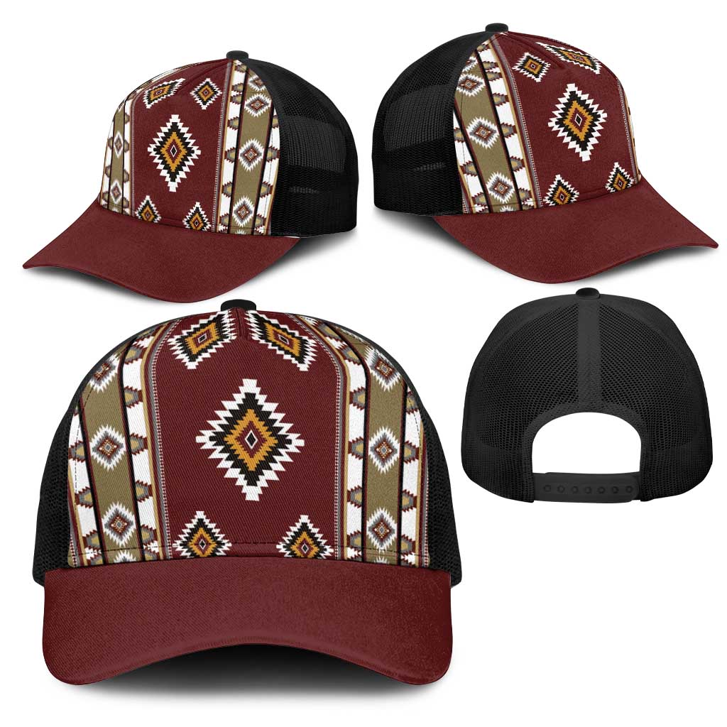 Native American Navajo Mesh Trucker Cap Tribal Pattern