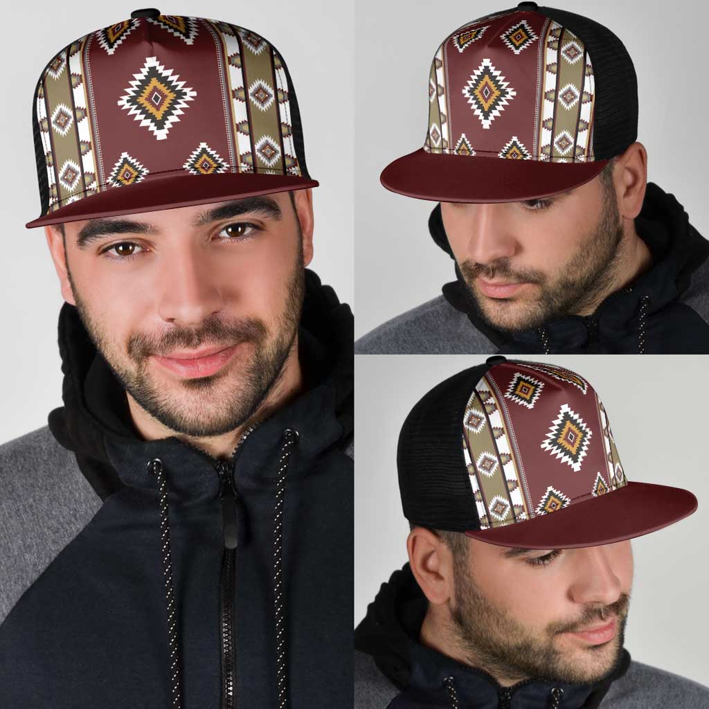 Native American Navajo Mesh Trucker Cap Tribal Pattern