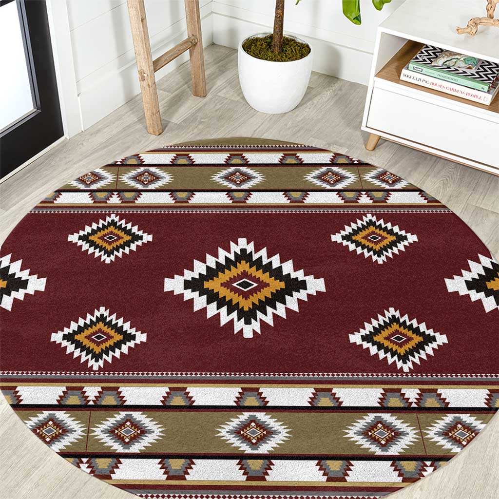 Native American Navajo Round Carpet Tribal Pattern