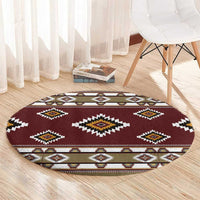 Native American Navajo Round Carpet Tribal Pattern