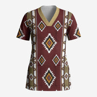 Native American Navajo Scrub Top Tribal Pattern