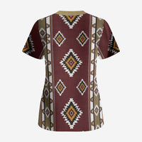 Native American Navajo Scrub Top Tribal Pattern