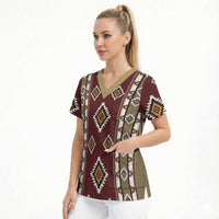 Native American Navajo Scrub Top Tribal Pattern