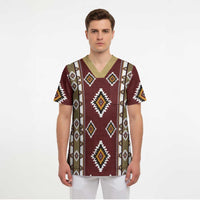 Native American Navajo Scrub Top Tribal Pattern