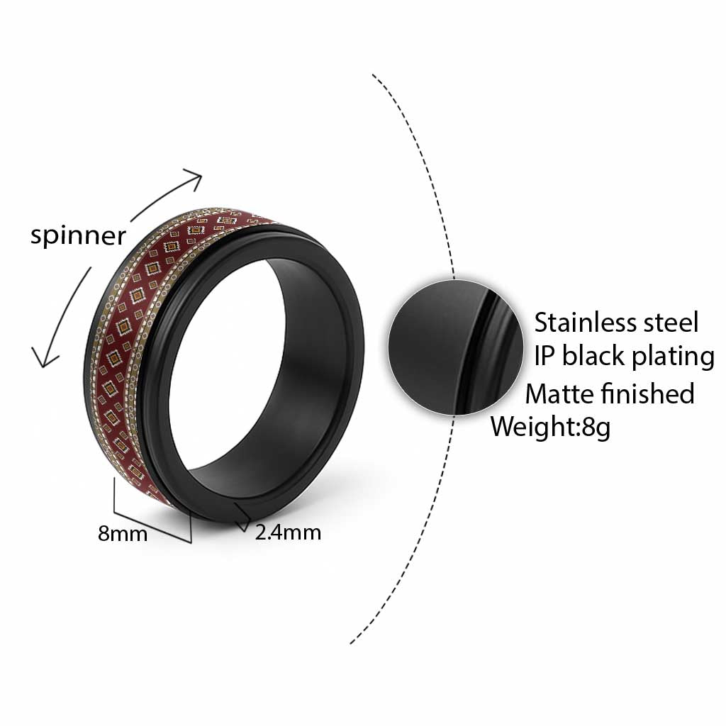 Native American Navajo Spinner Ring Tribal Pattern