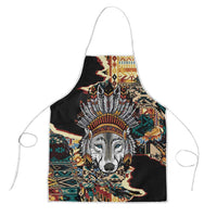 Native American Navajo Wolf Apron Grunge Pattern