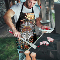 Native American Navajo Wolf Apron Grunge Pattern