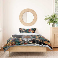 Native American Navajo Wolf Bedding Set Grunge Pattern