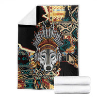 Native American Navajo Wolf Blanket Grunge Pattern